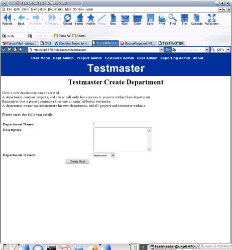 Creating a department